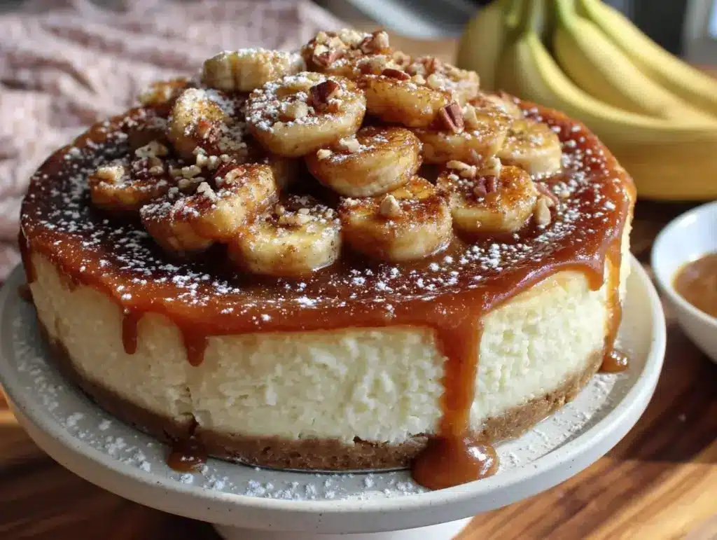 bananas foster cheesecake - featured image
