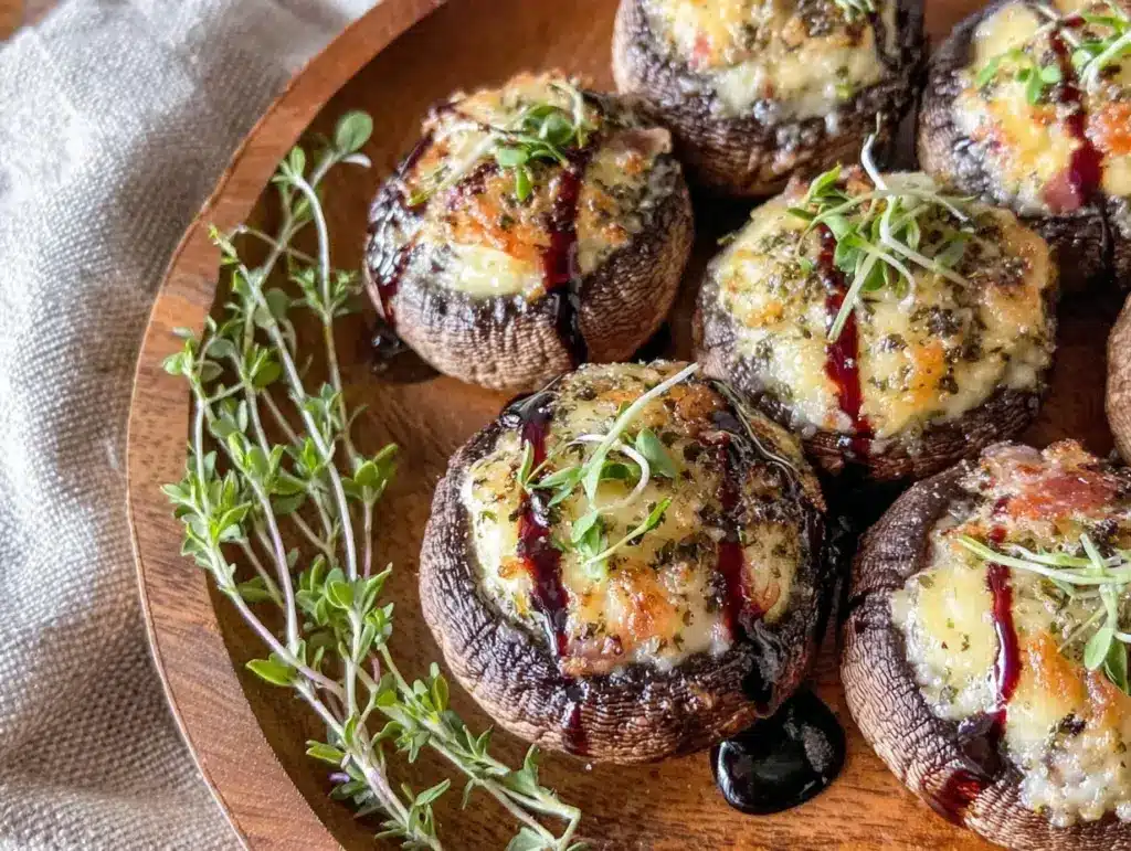 boursin-stuffed mushrooms - featured image