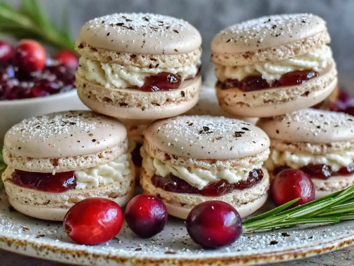 cranberry and black pepper macarons preparation steps