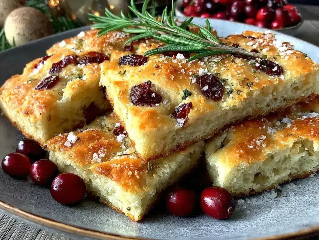 cranberry rosemary focaccia crackers - featured image