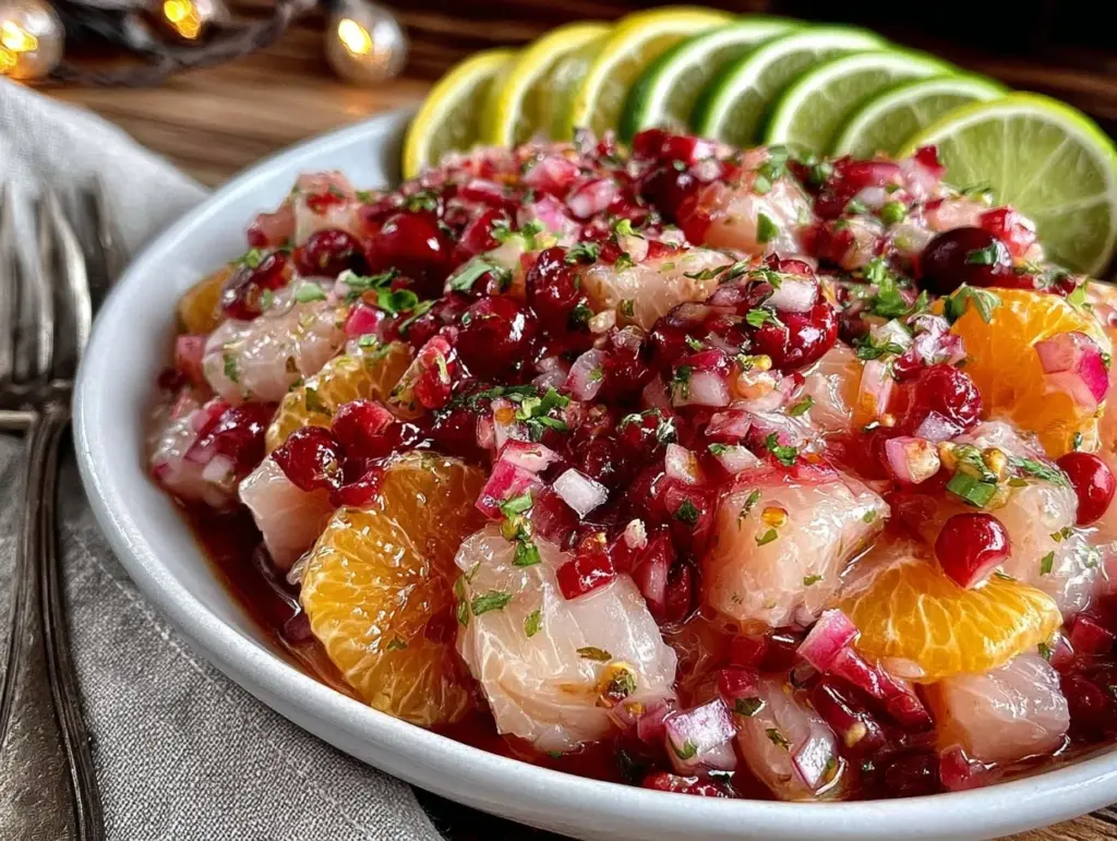 fresh cranberry ceviche - featured image