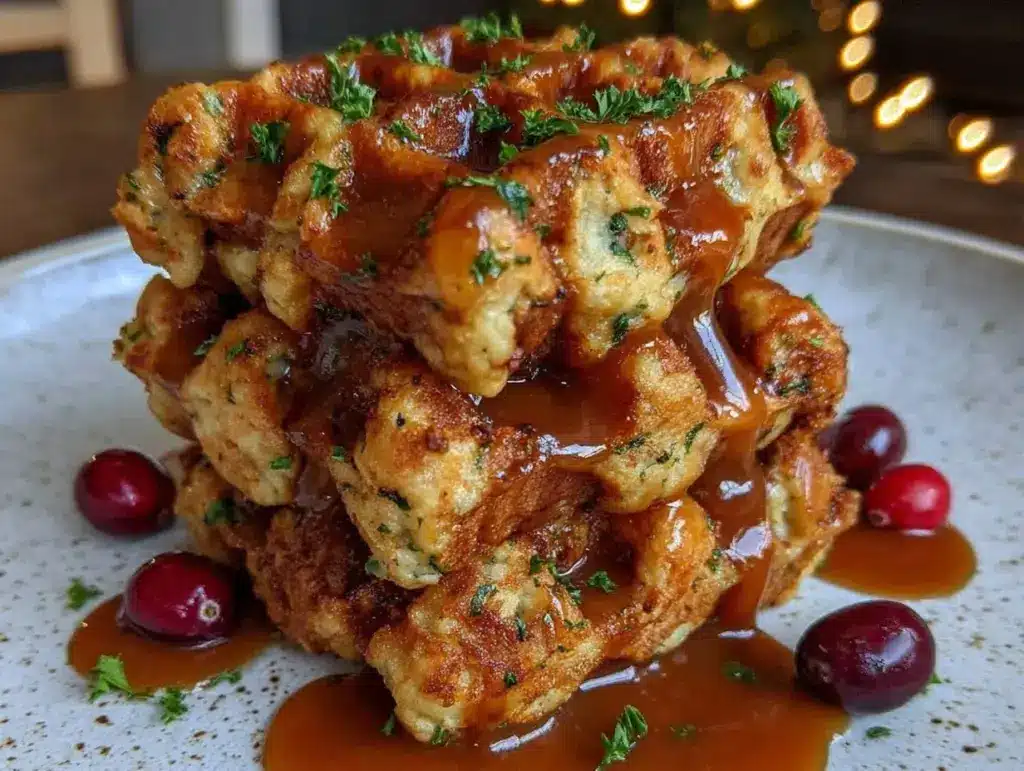 fried stuffing waffles - featured image