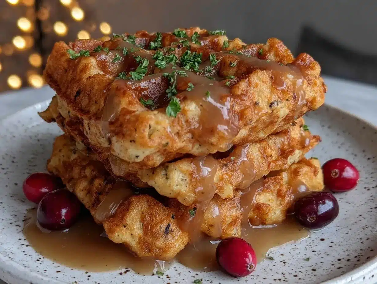 fried stuffing waffles preparation steps