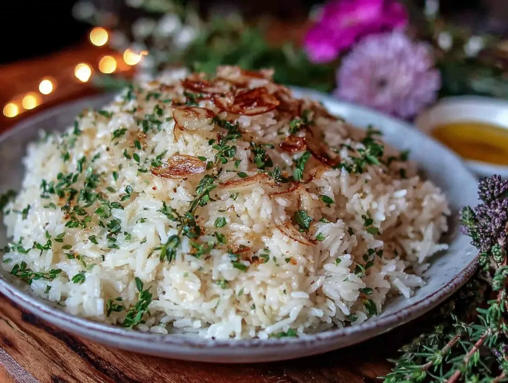 herb and butter rice pilaf - featured image