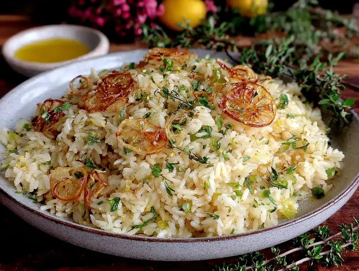 herb and butter rice pilaf preparation steps