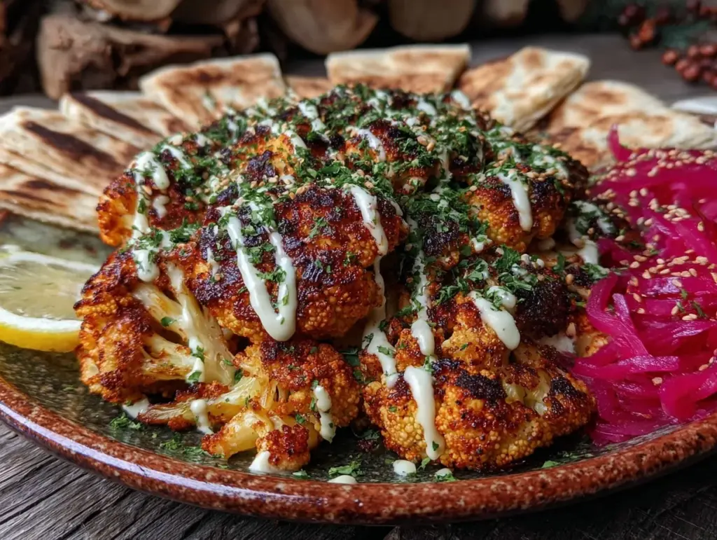 roasted cauliflower shawarma - featured image