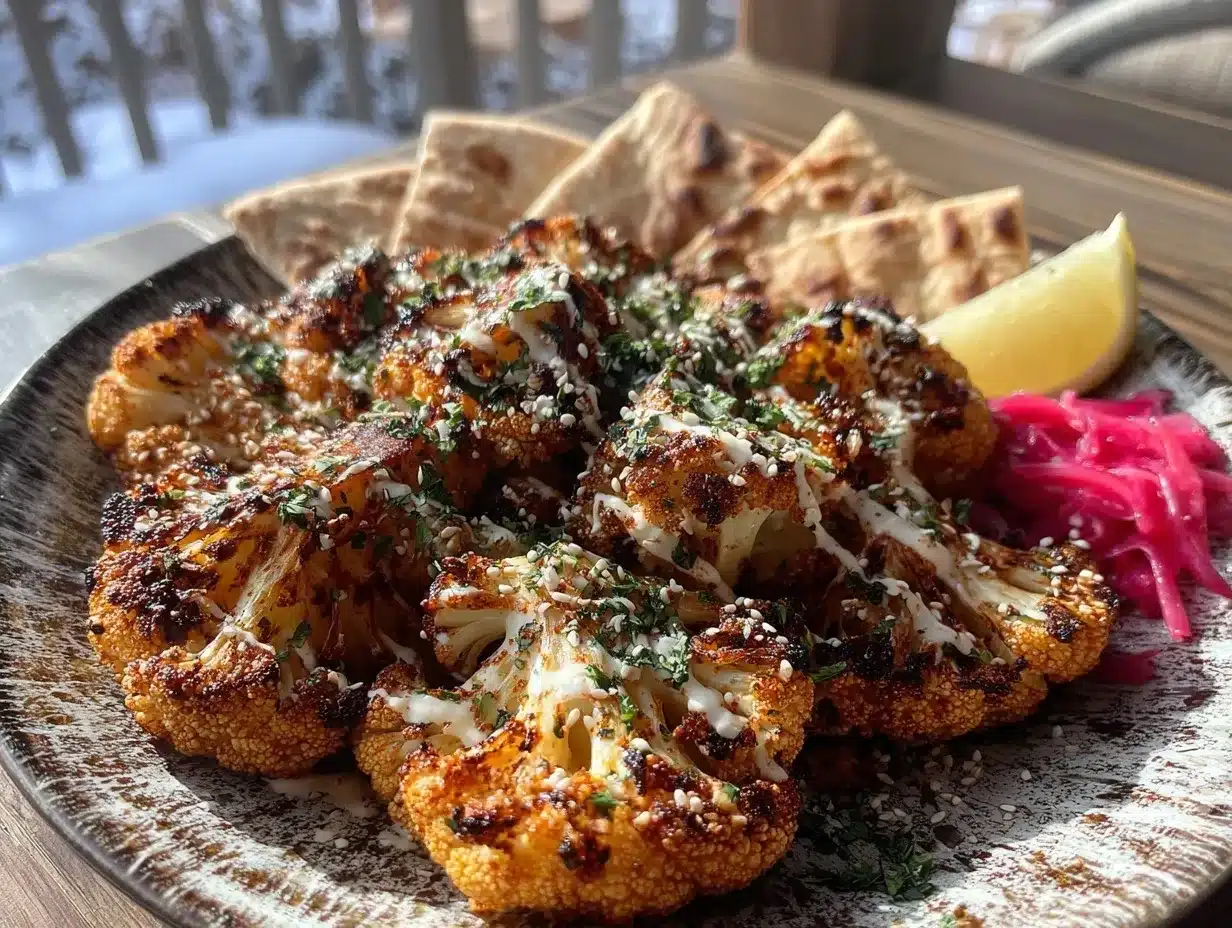 roasted cauliflower shawarma preparation steps