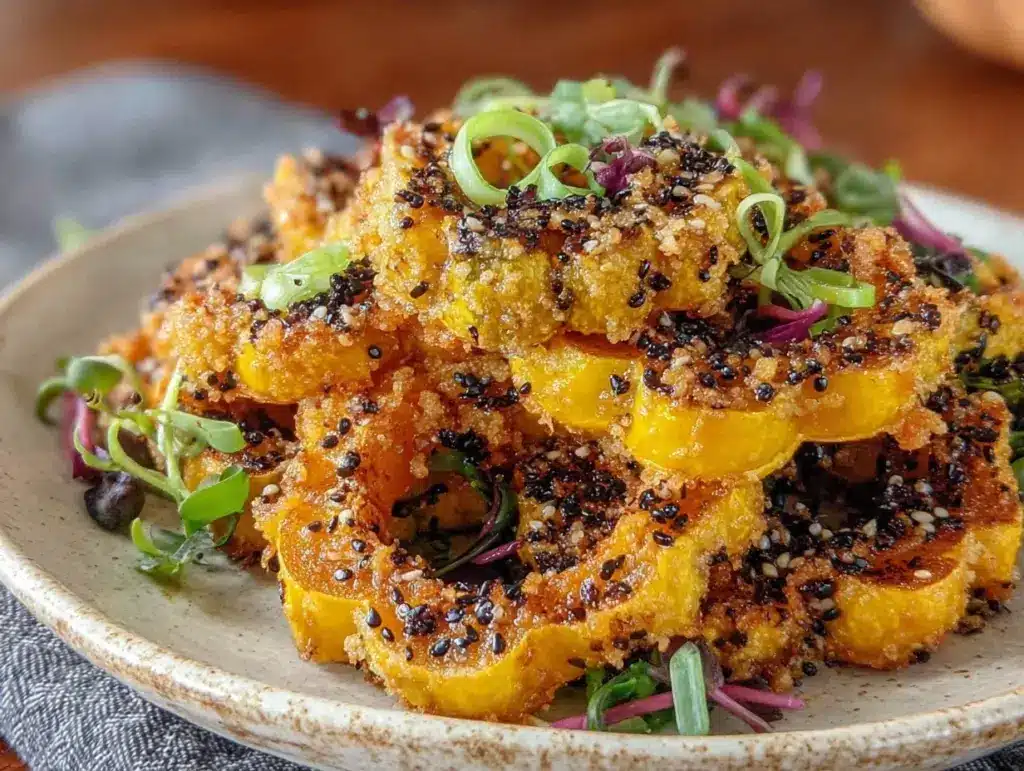 savory furikake roasted delicata squash - featured image