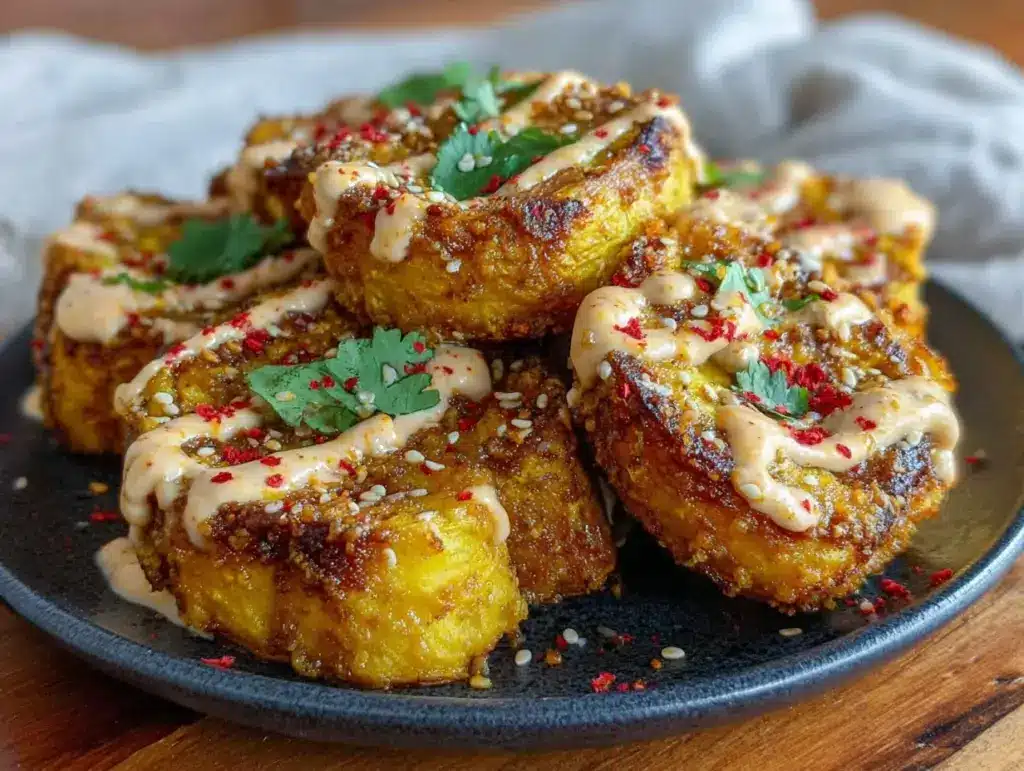 tahini sweet potato wedges - featured image