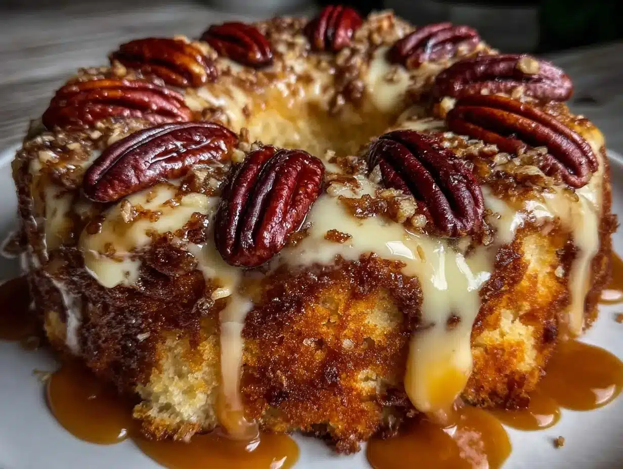 butter pecan praline poke cake preparation steps
