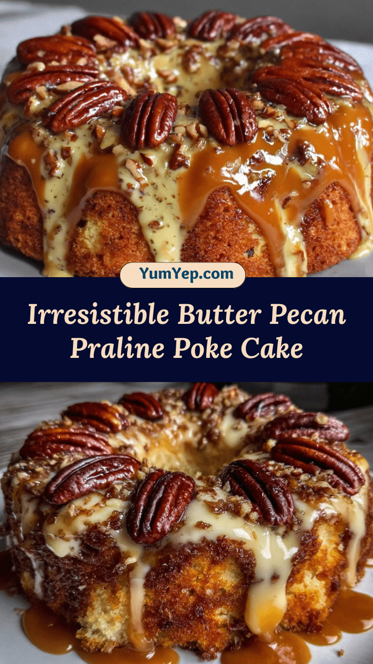 butter pecan praline poke cake recipe