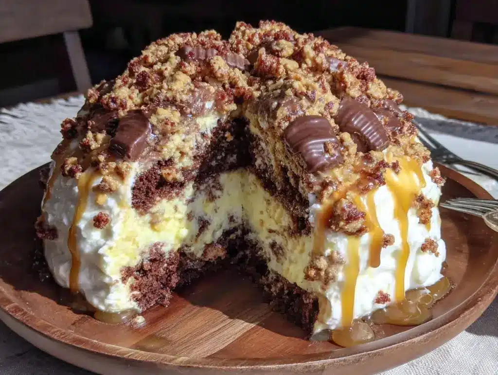 Butterfinger Bomb Cake - featured image