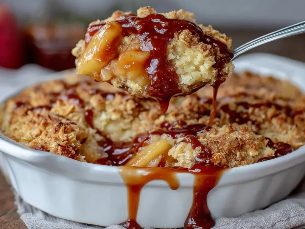caramel apple crisp - featured image