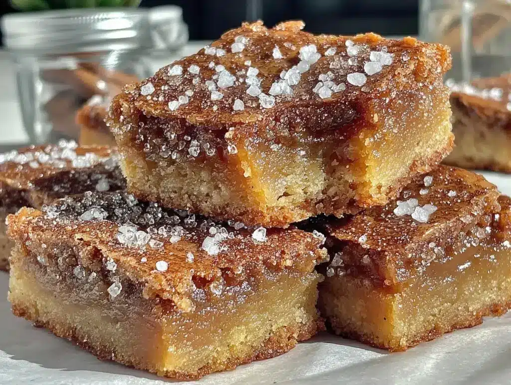 chewy cinnamon sugar blondies - featured image