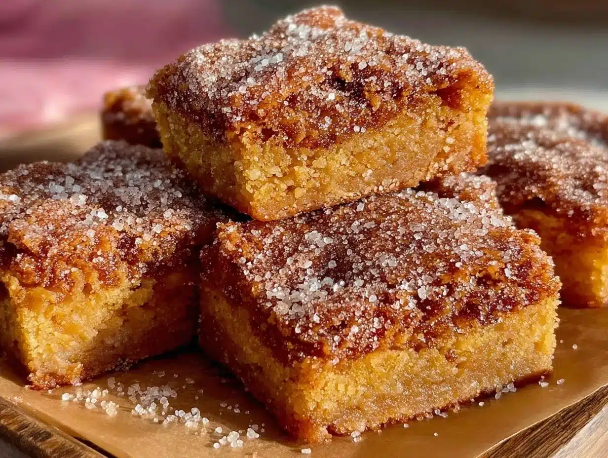 chewy cinnamon sugar blondies preparation steps