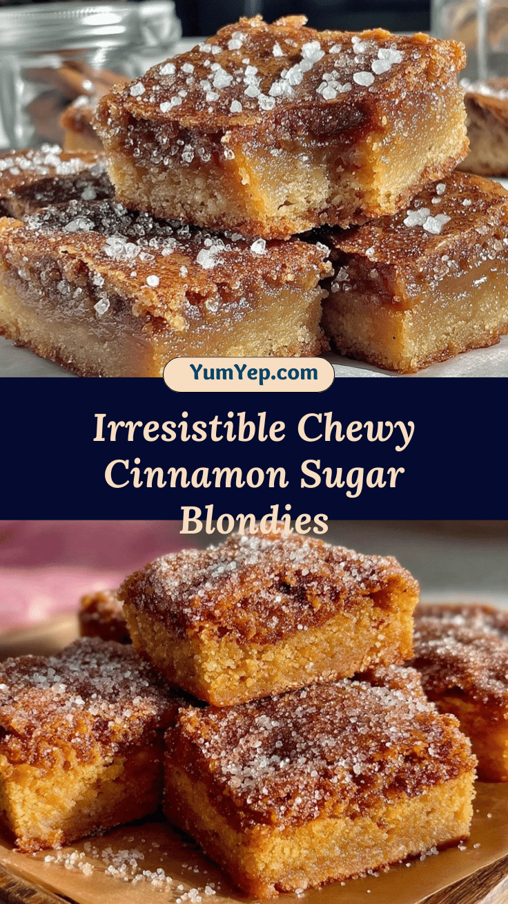 chewy cinnamon sugar blondies recipe