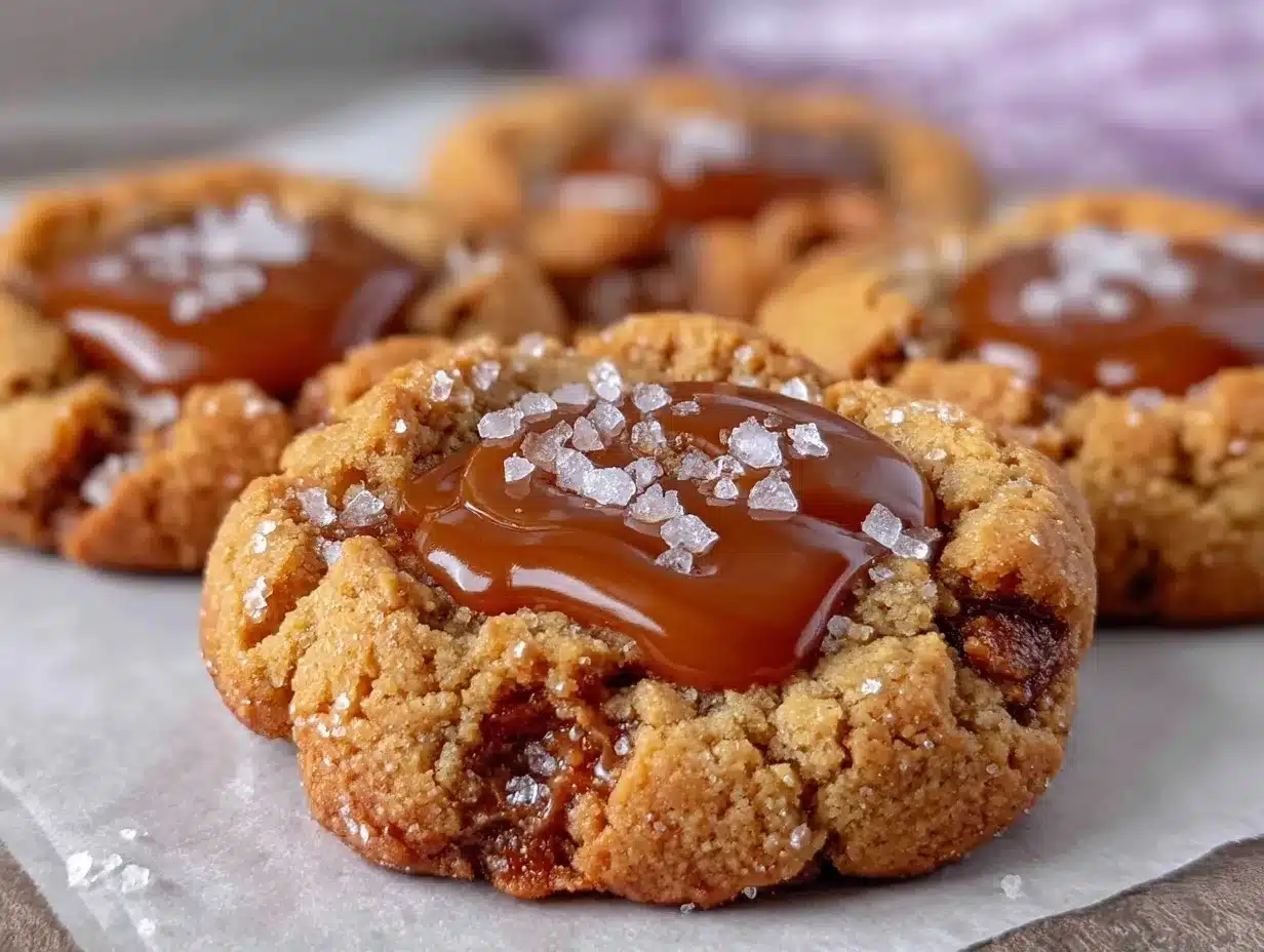 chewy salted caramel cookies preparation steps
