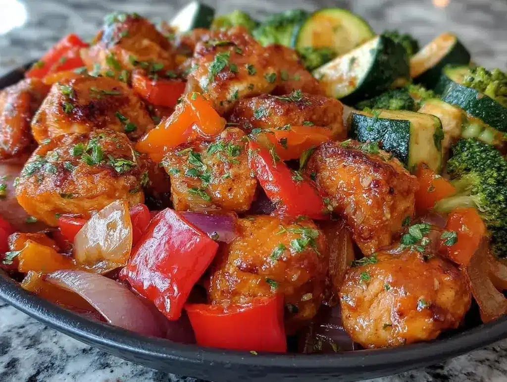 chicken and vegetables skillet - featured image