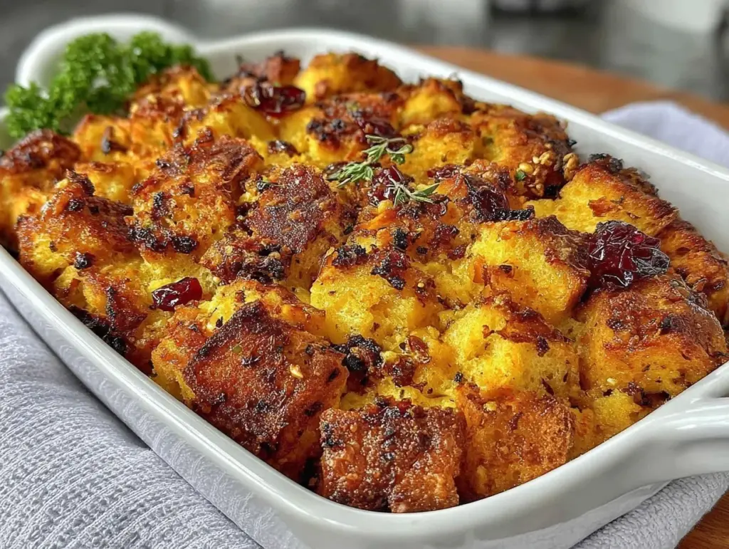 chicken stuffing bake - featured image