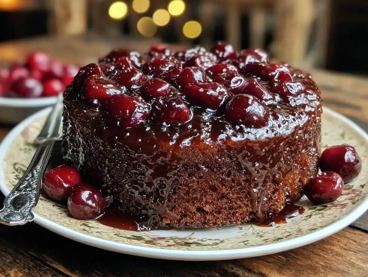 chocolate cherry cake preparation steps