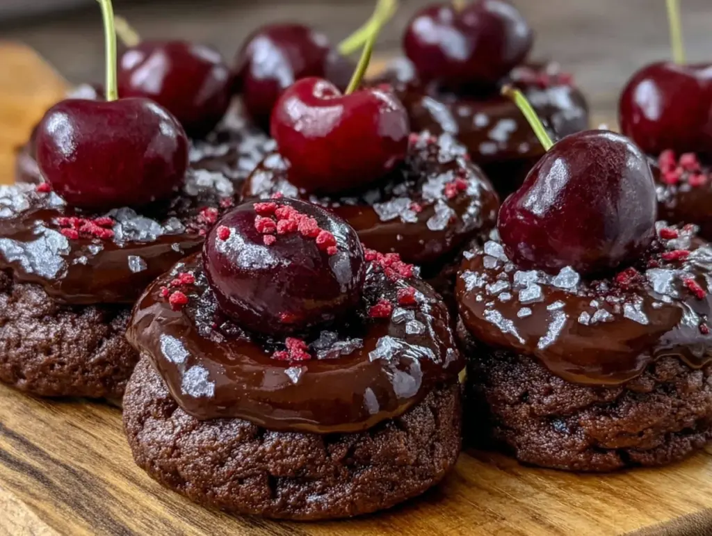 chocolate cherry cookies - featured image