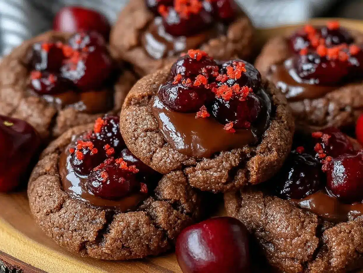chocolate cherry cookies preparation steps