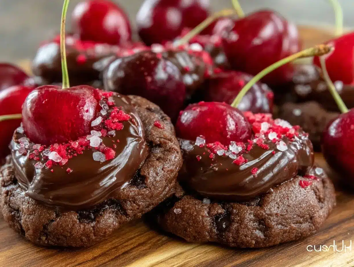 chocolate cherry cookies preparation steps