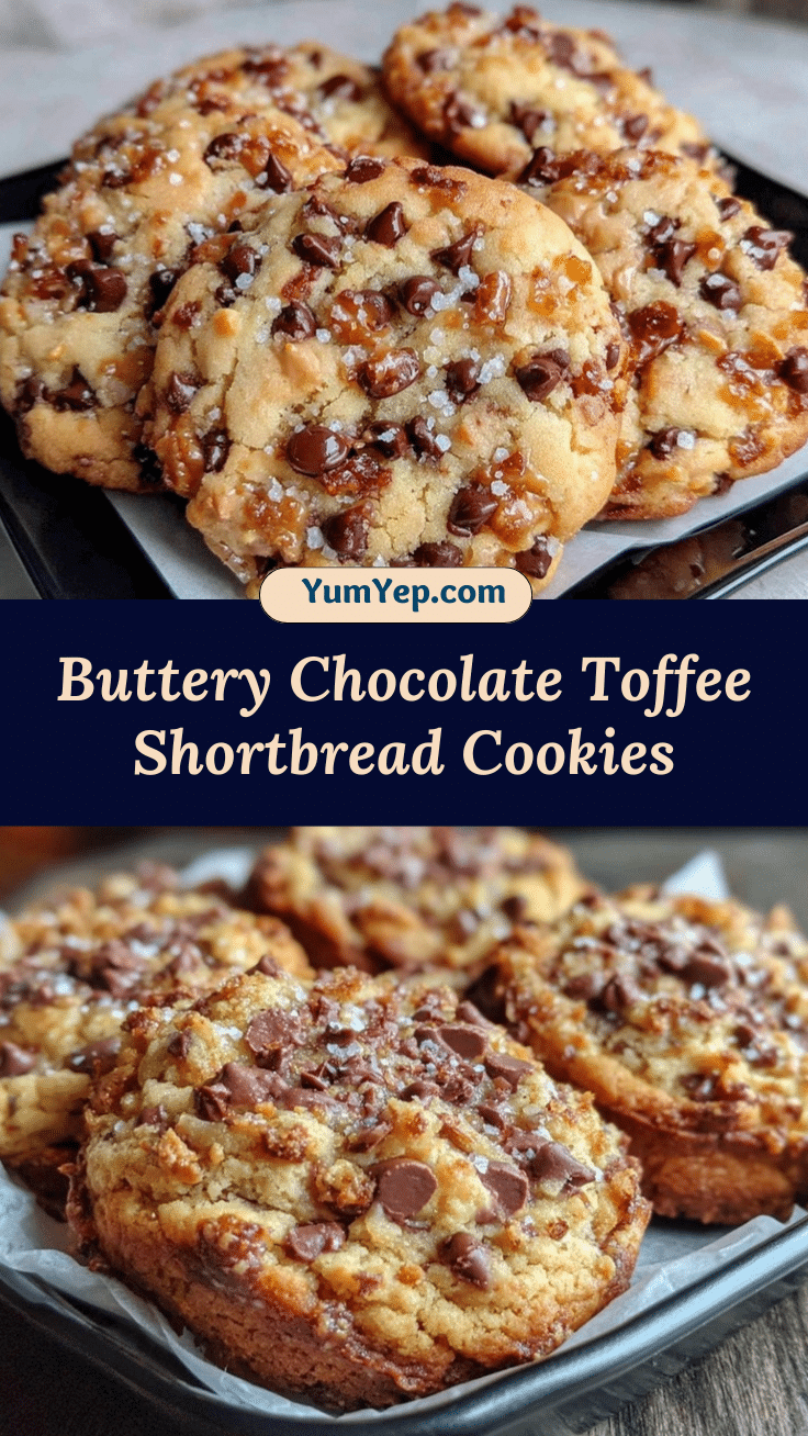 Chocolate Chip Toffee Shortbread Cookies recipe