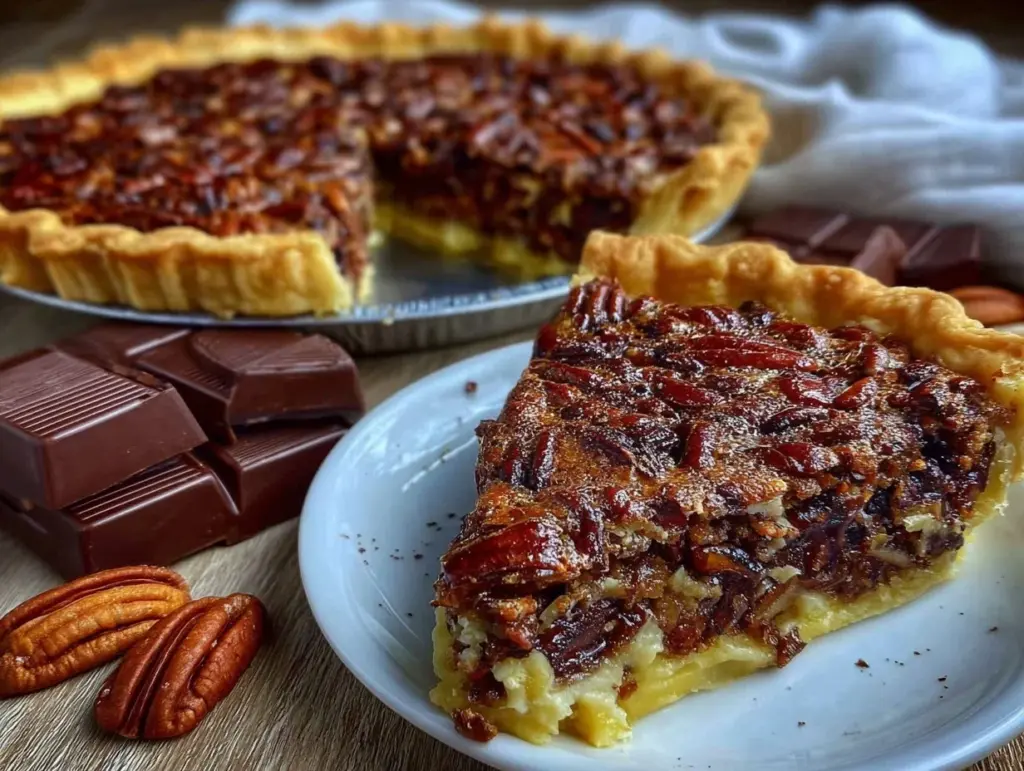 chocolate pecan pie recipe - featured image