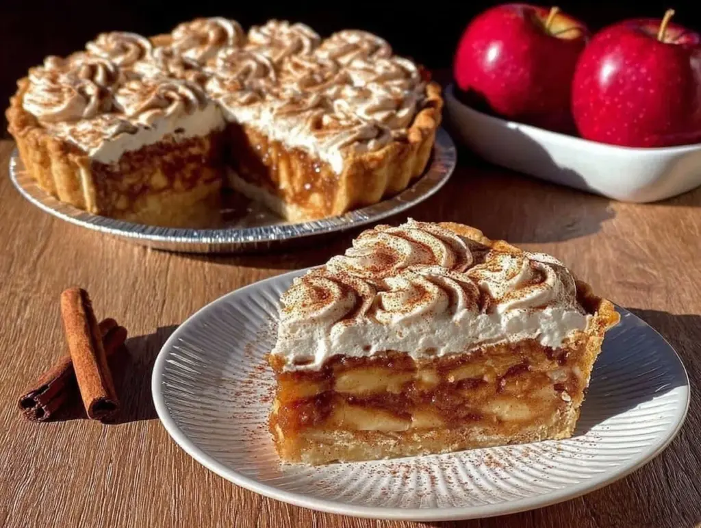 creamy apple butter pie - featured image
