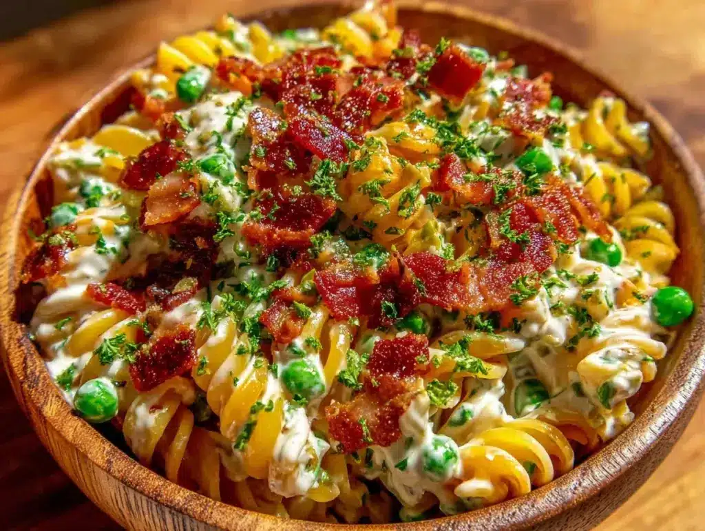creamy bacon ranch pasta salad - featured image
