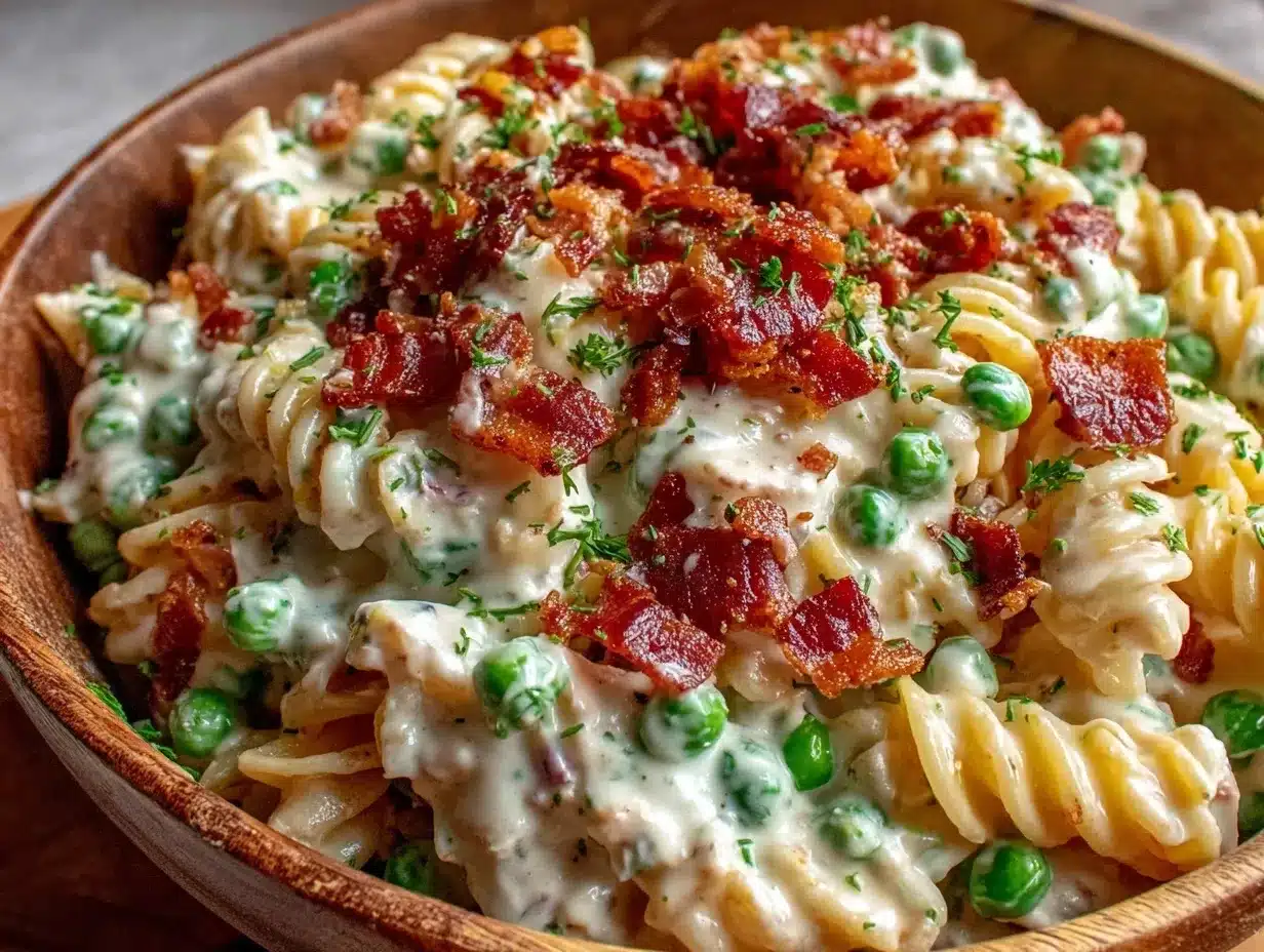 creamy bacon ranch pasta salad preparation steps
