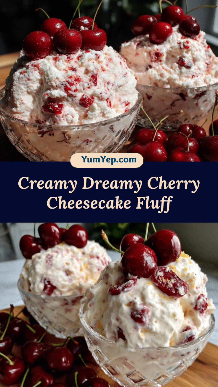 creamy cherry cheesecake fluff dessert recipe