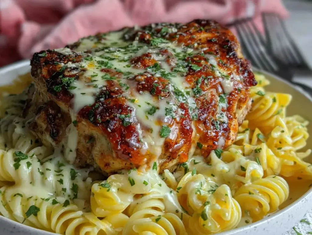 creamy garlic parmesan chicken pasta - featured image