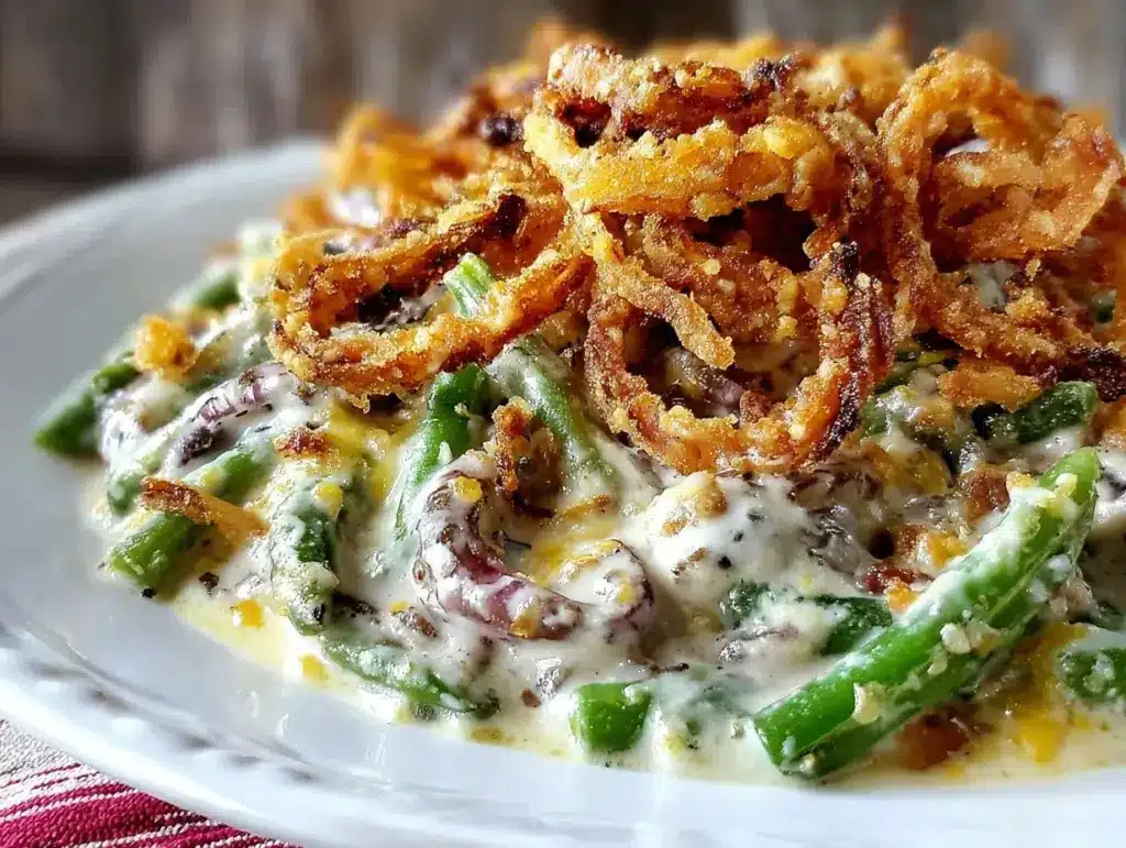 creamy green bean casserole - featured image
