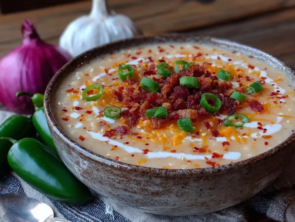 creamy jalapeño cheddar potato soup - featured image