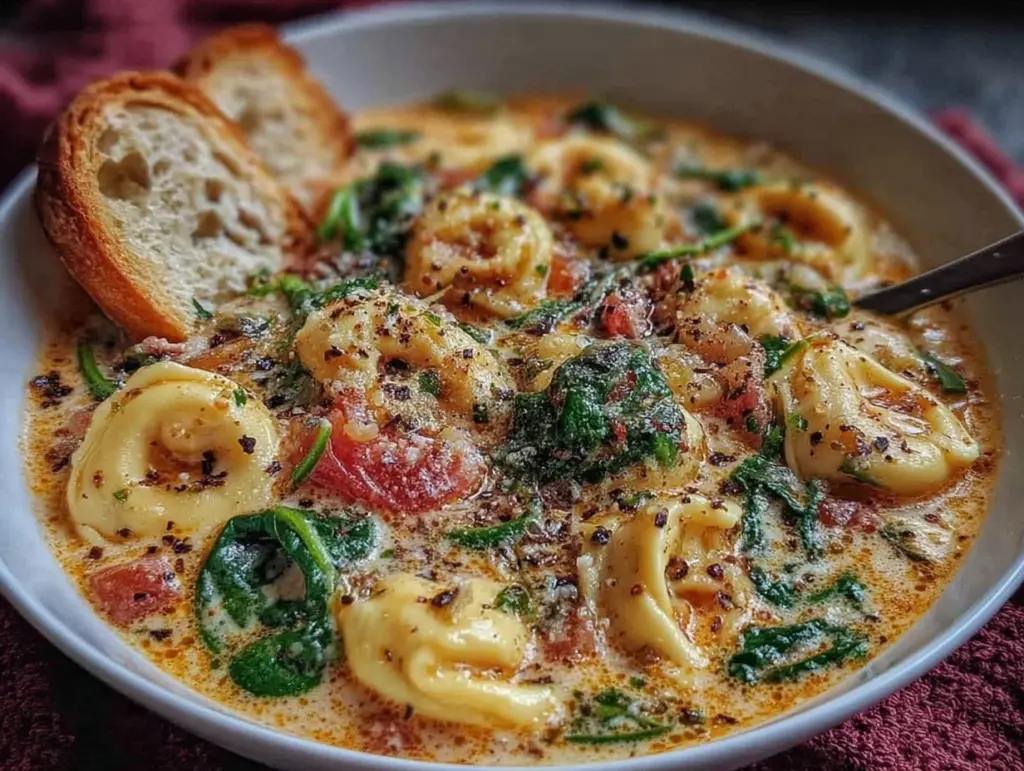 creamy tortellini soup - featured image