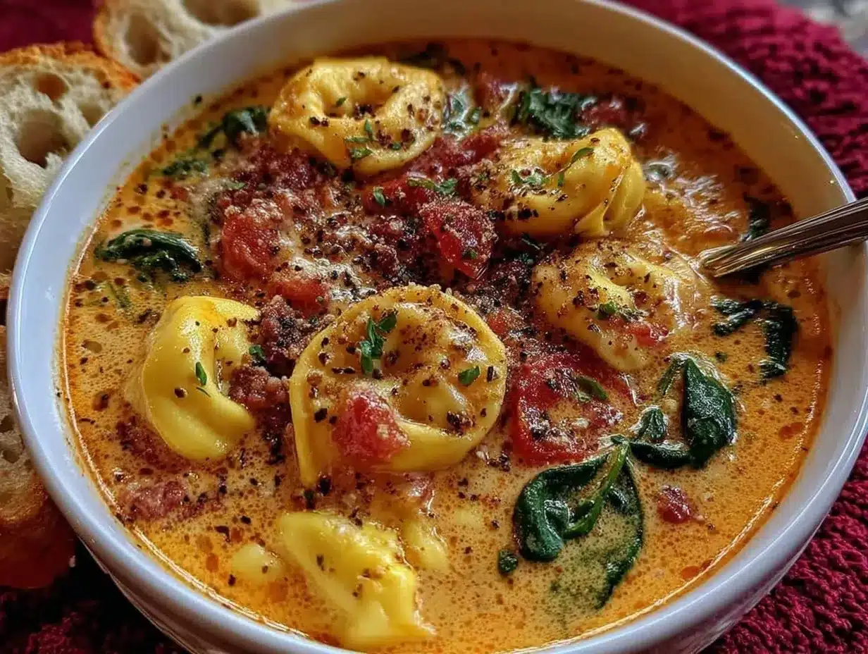 creamy tortellini soup preparation steps