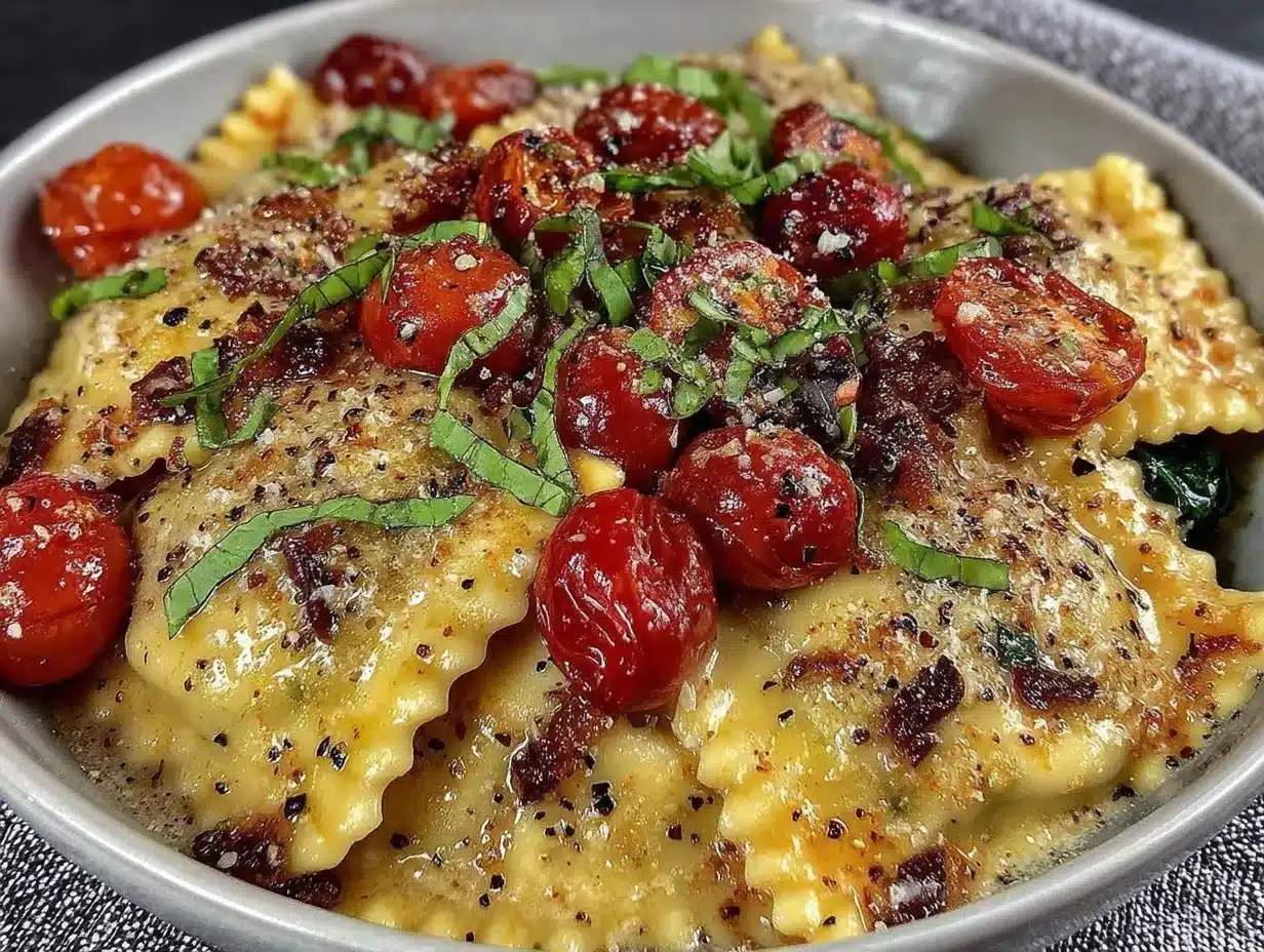 Creamy Tuscan Ravioli preparation steps