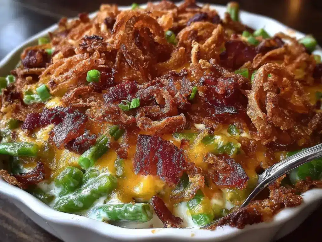 crispy green bean casserole - featured image