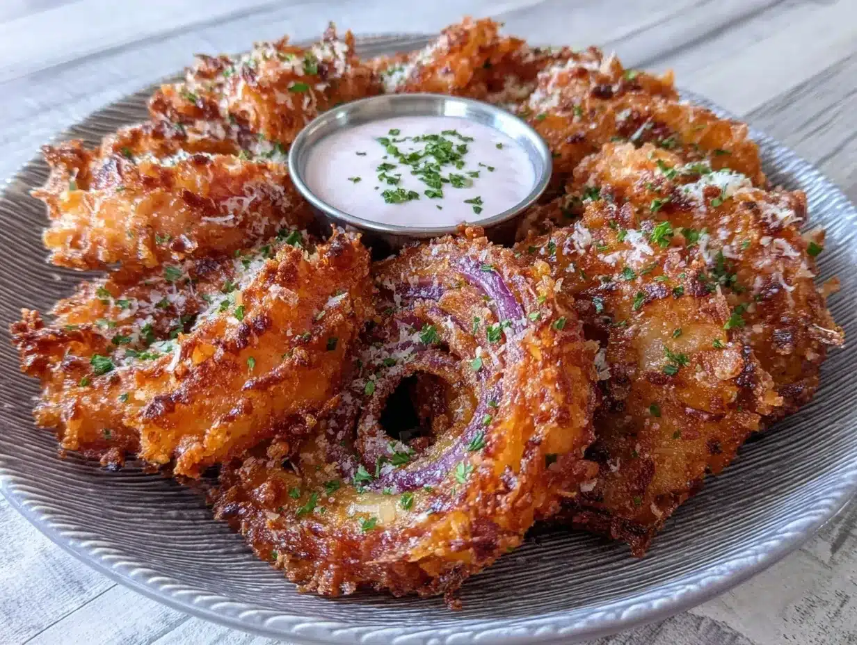 crispy Parmesan onion ring chips preparation steps