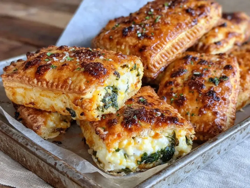 crispy spinach stuffed pastry - featured image