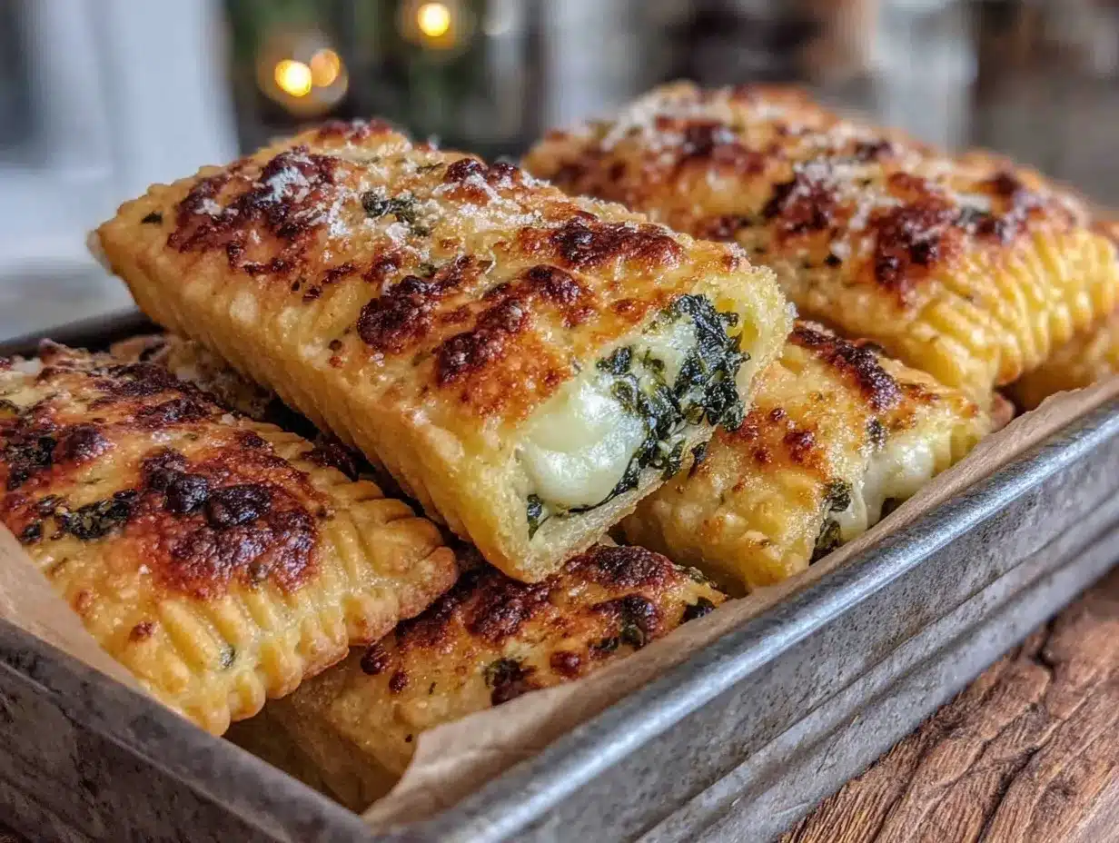 crispy spinach stuffed pastry preparation steps