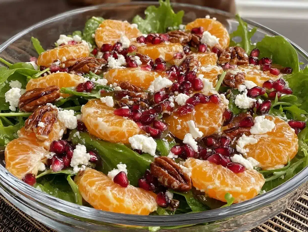 Fresh Winter Salad with Clementines Pomegranate Feta preparation steps