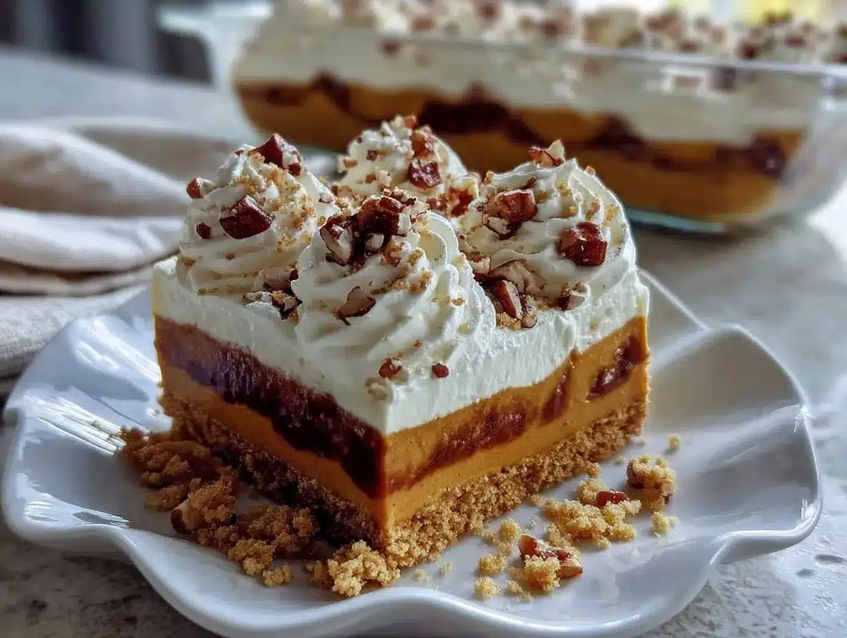 no bake pumpkin spice dessert preparation steps