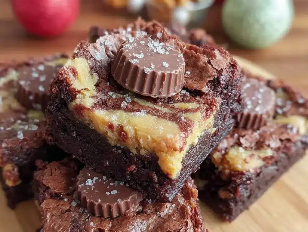 peanut butter cup brownies - featured image