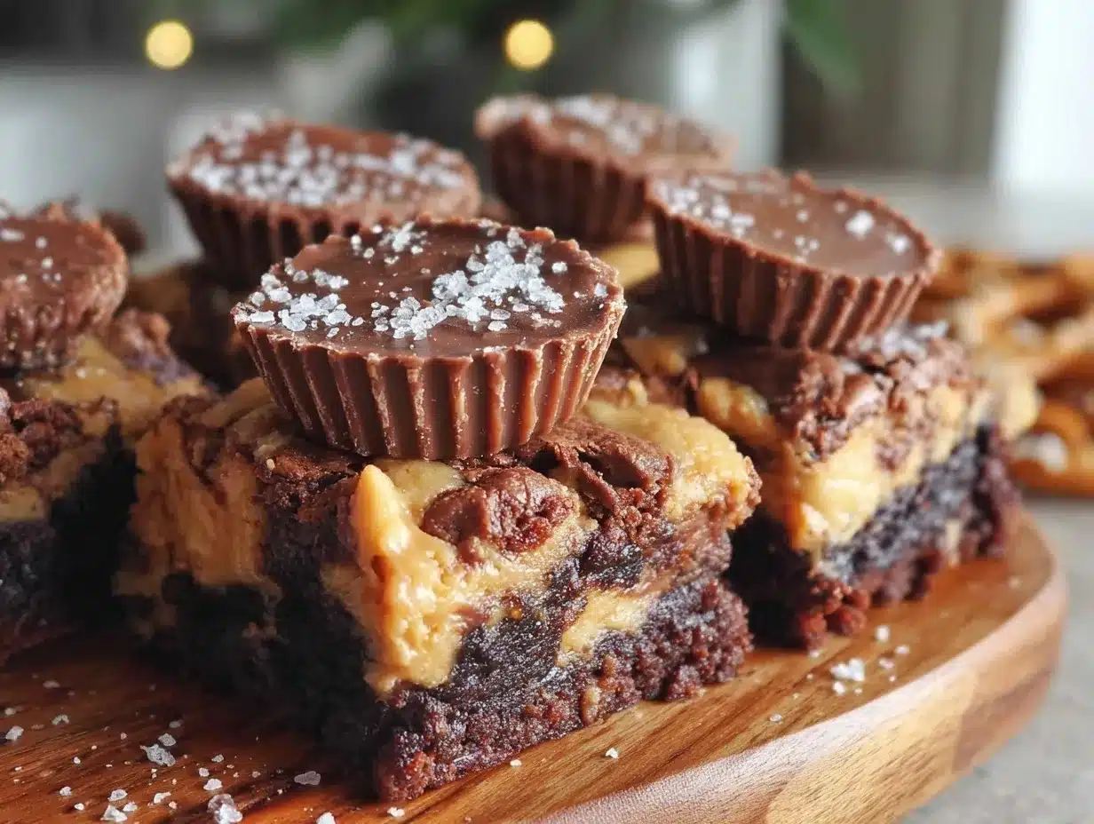 peanut butter cup brownies preparation steps