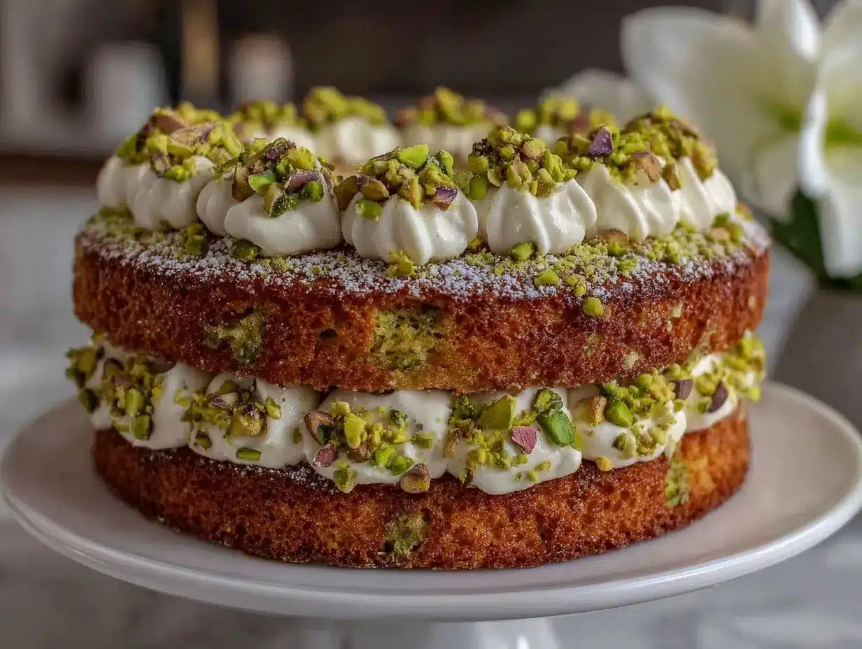 Pistachio Dacquoise Cake preparation steps