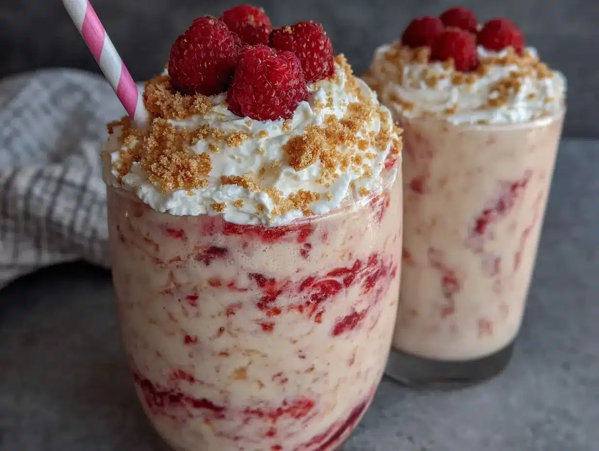 raspberry cheesecake protein shake preparation steps