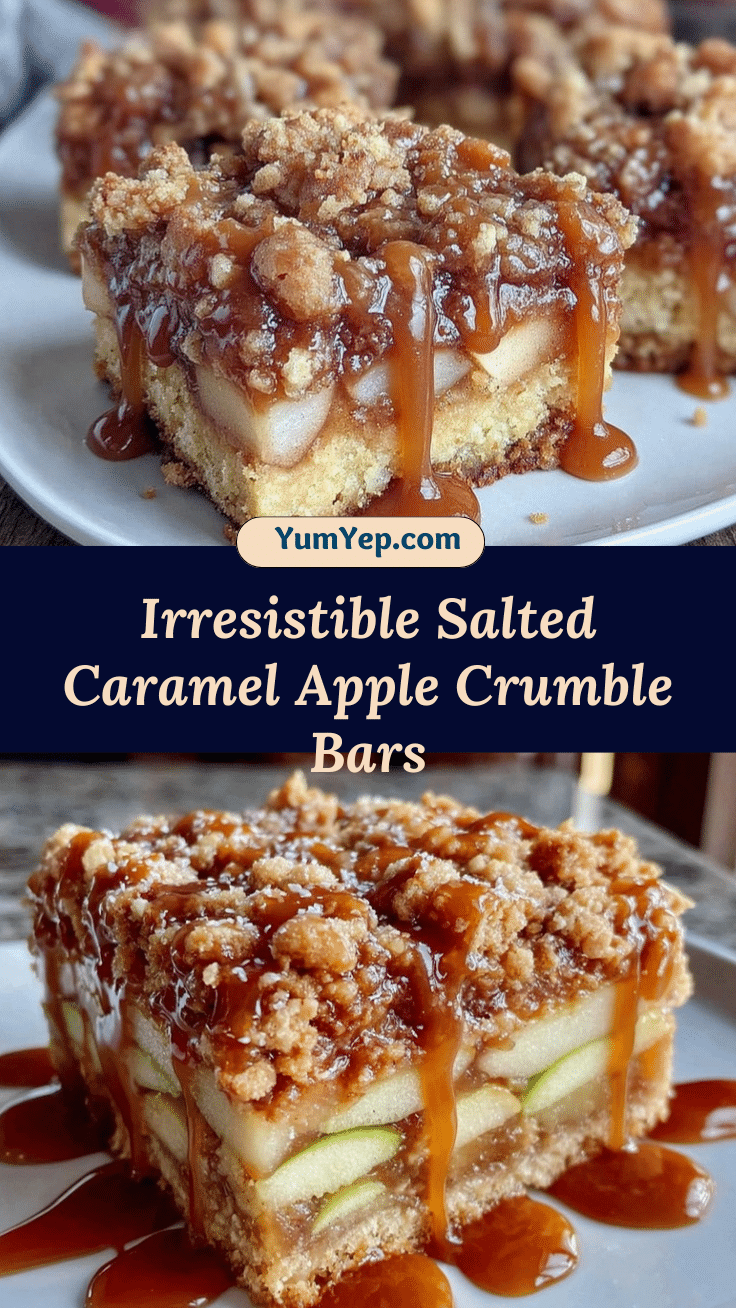 Salted Caramel Apple Crumble Bars recipe